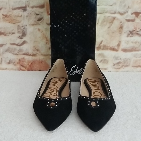New Sam Edelman Rini Black Suede Flats - Picture 2 of 7